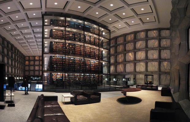 Yale University's Beinecke Rare Book and Manuscript Library. Image from Wikipedia. 